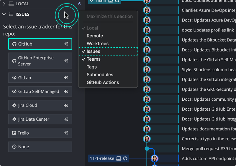Connect GitHub Issues from Preferences