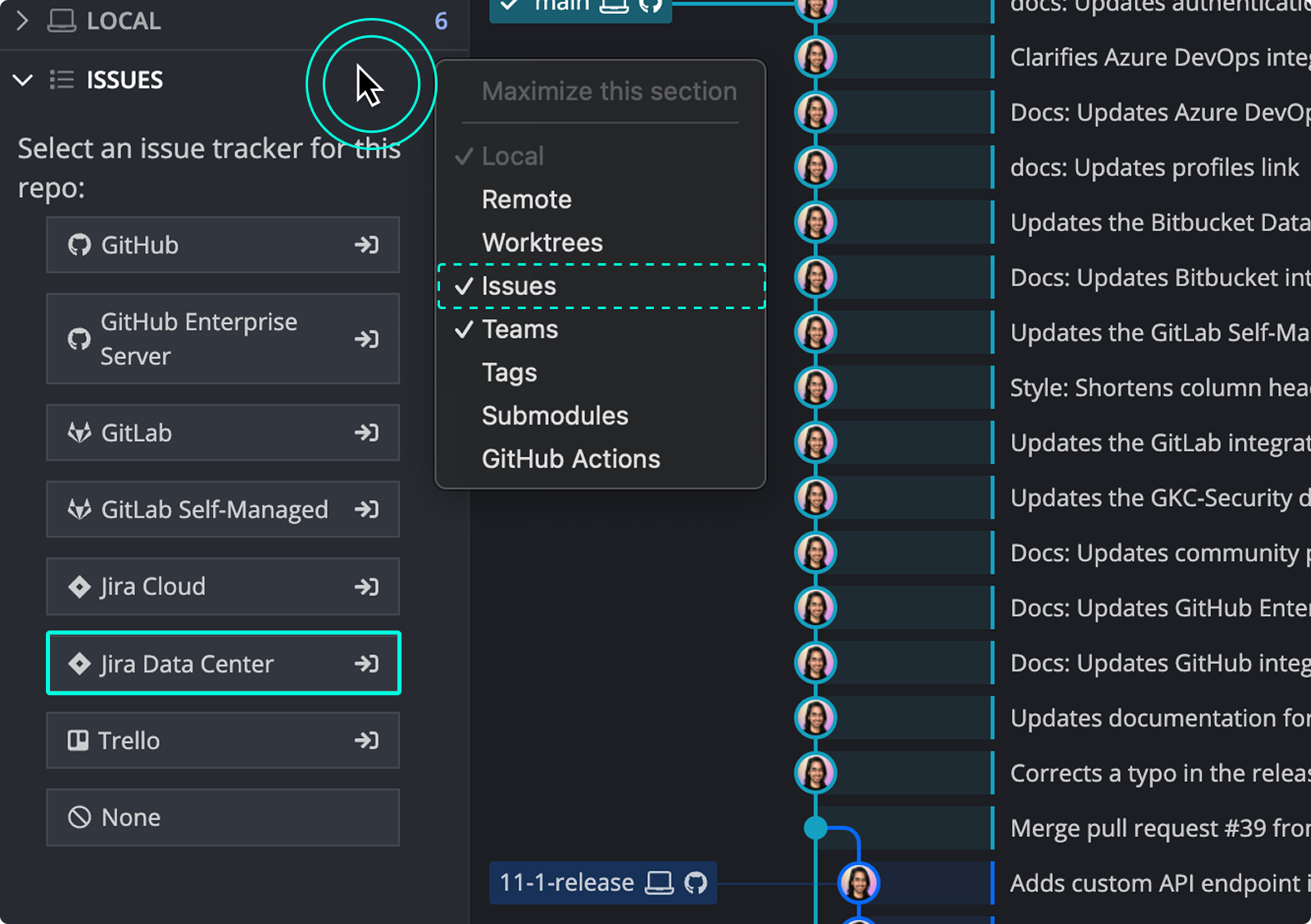 Open Jira Data Center integration settings
