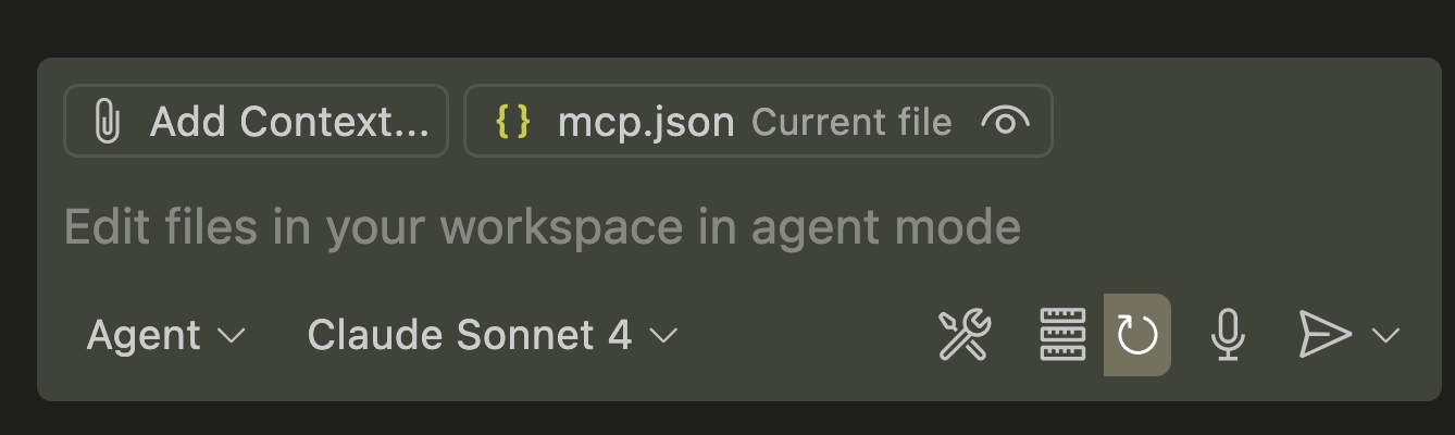 Copilot gear icon in VS Code for MCP configuration.
