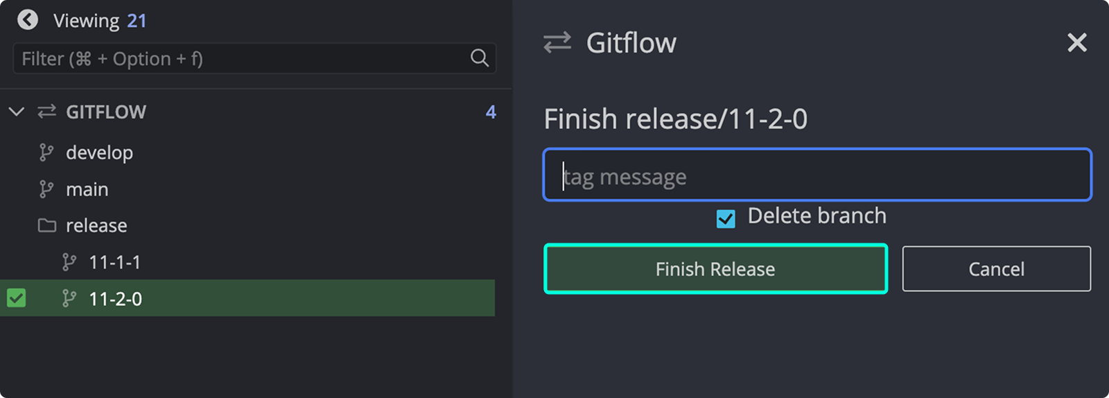 Finish release process