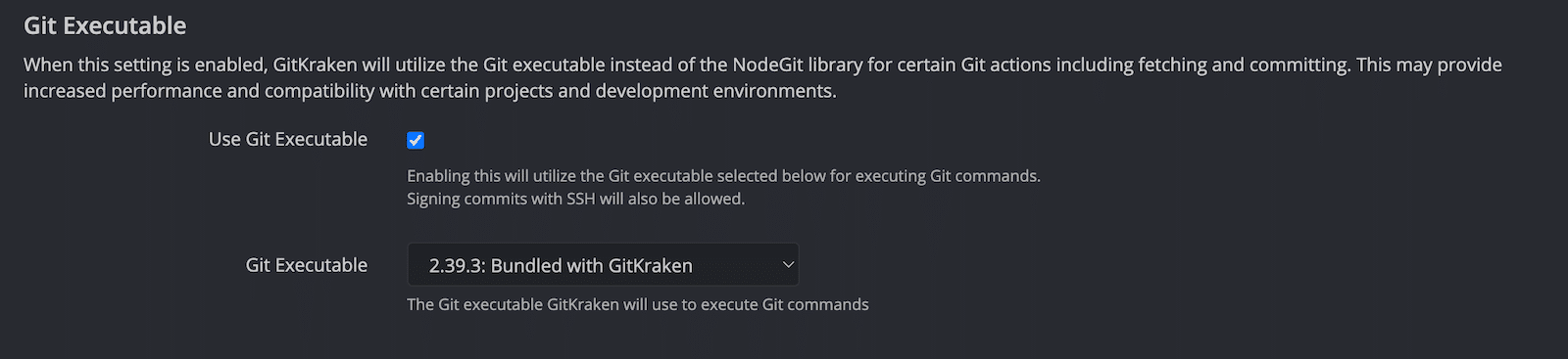 Enable Git Executable