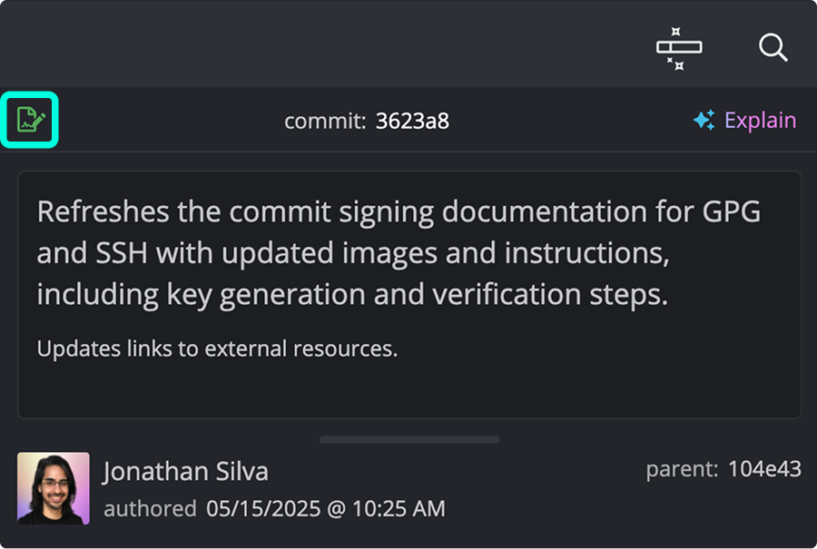 Signed commit badge