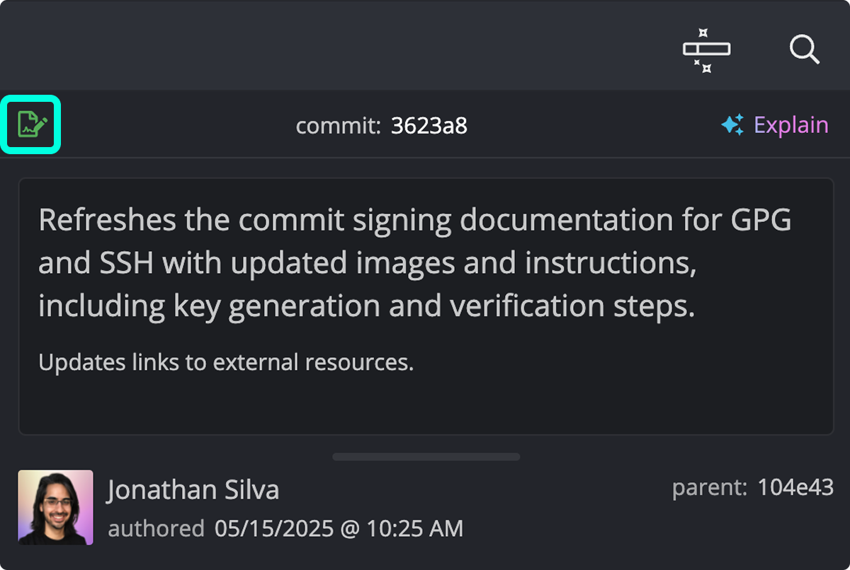 Signed commit badge