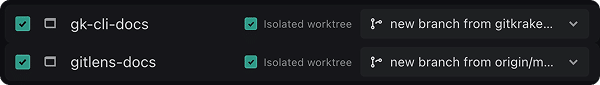 The repository picker reading 'directly in repo' with isolation off