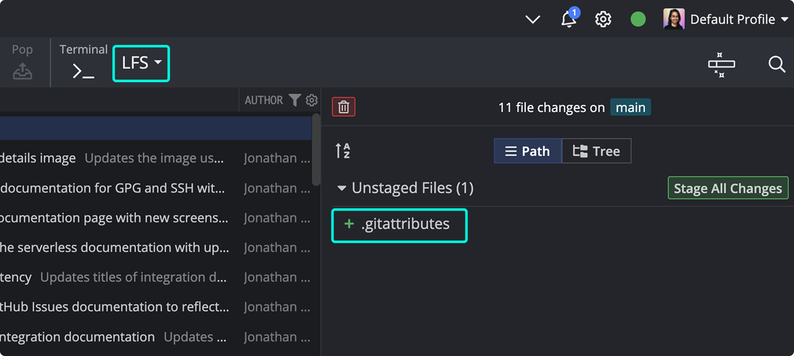 Modified .gitattributes file