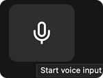 The composer's microphone icon, with its Start voice input tooltip