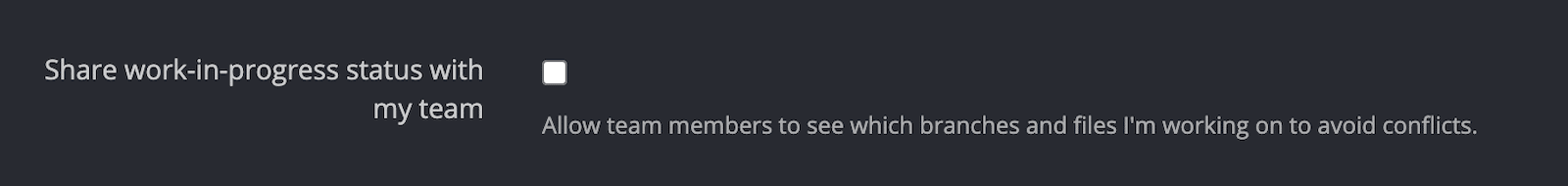 Setting to disable team sharing
