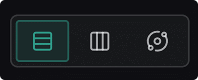 The View control open, showing Rows, Columns, and the graph as arrangement options